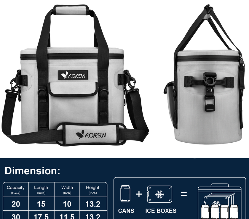 Cooler Bag, Soft Ice Cool Box, 17L/20L